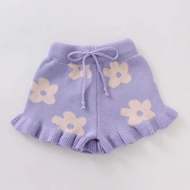Knit Shorts | Lilac Posy