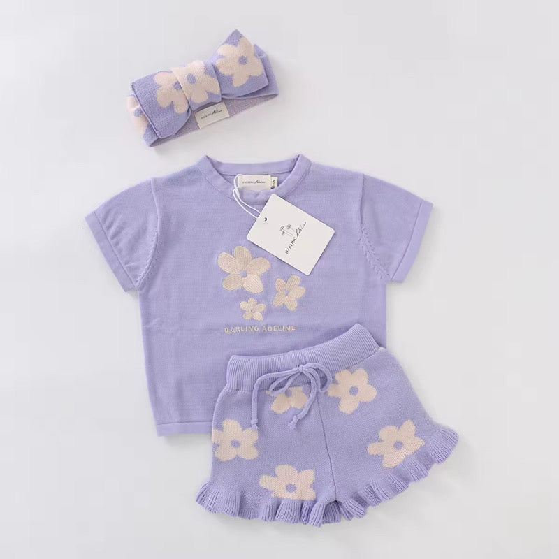 Knitted Tee | Lilac Posy