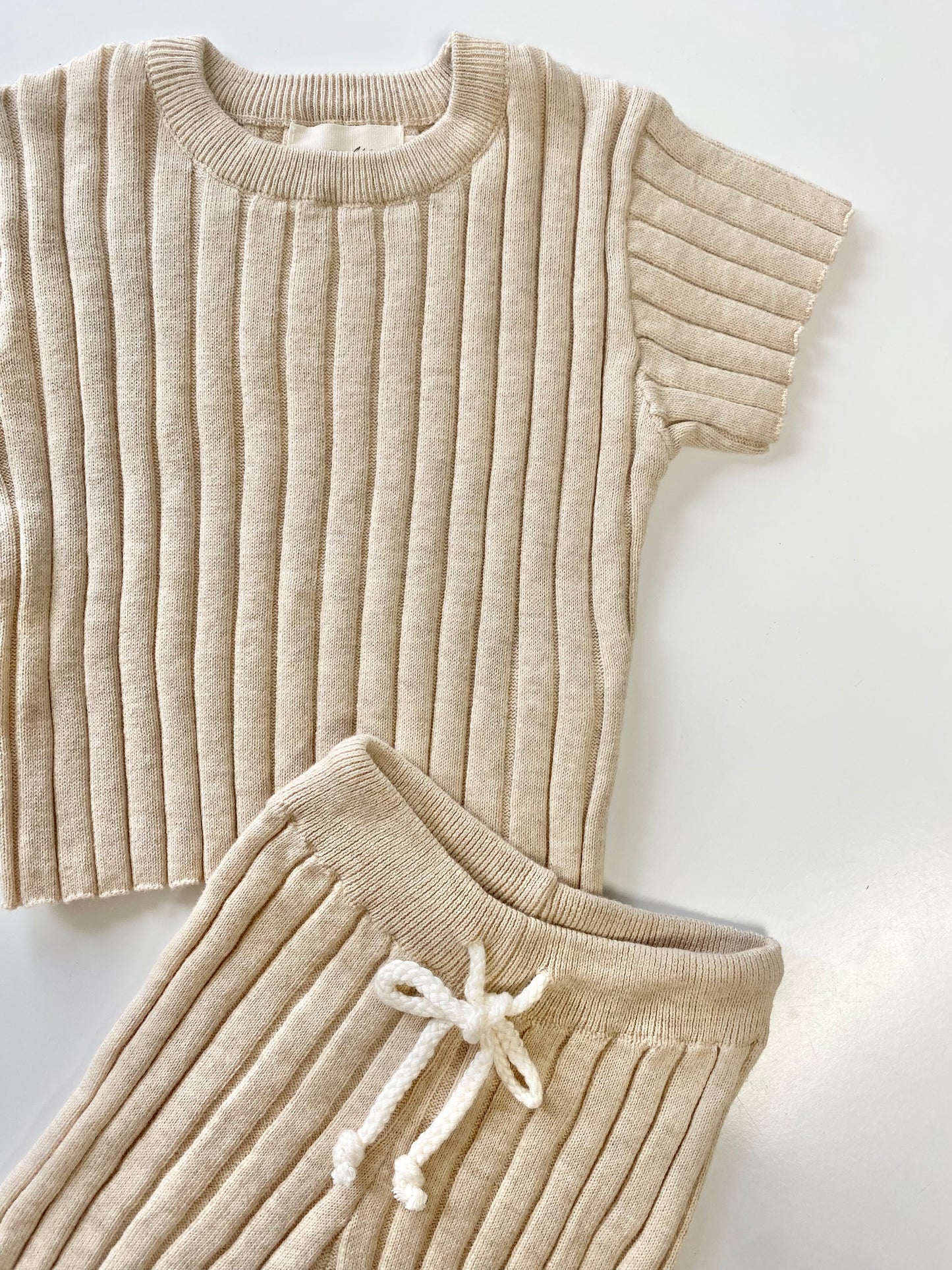 Ribbed Set | Wheat | 3/6M