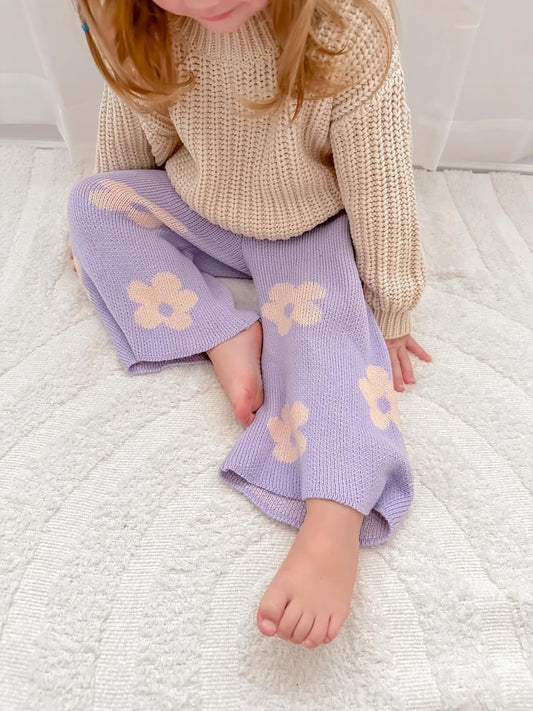 Knit Pants | Lilac Posy | Seconds