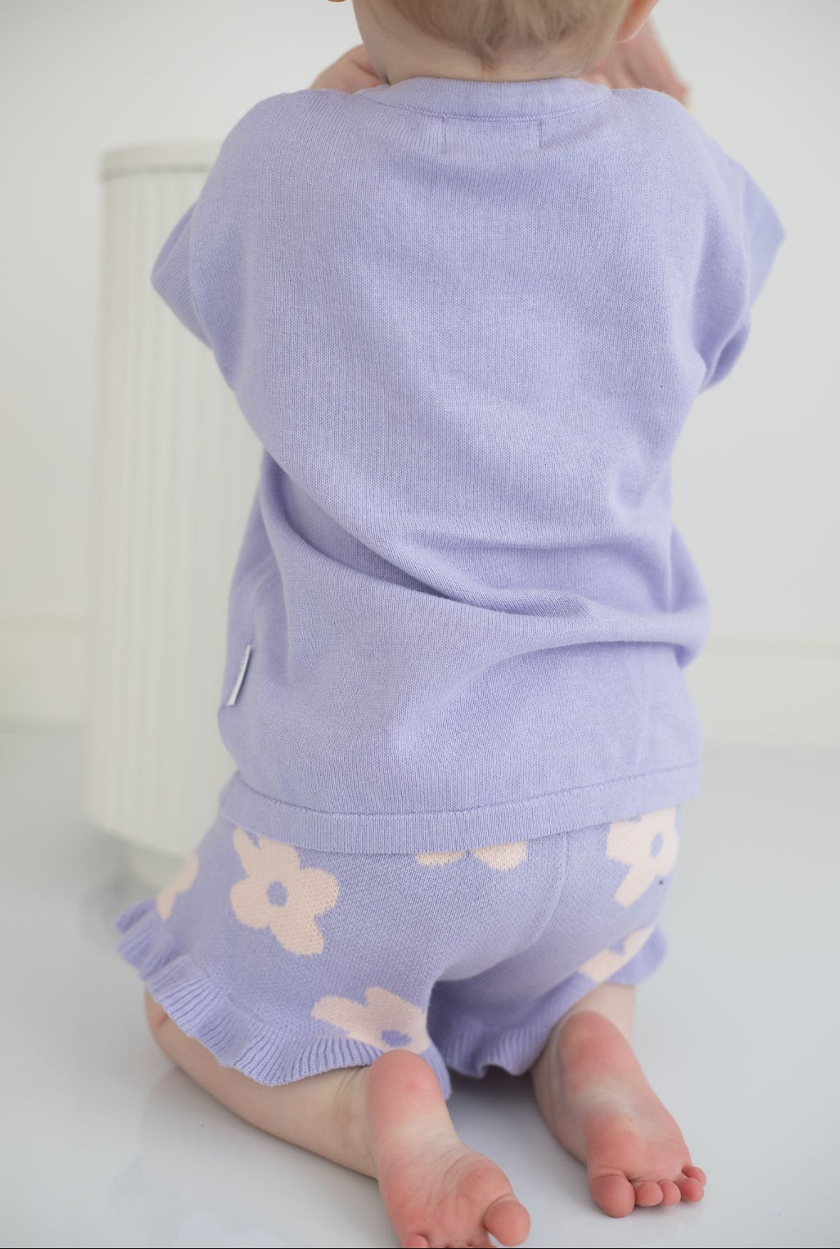 Knit Shorts | Lilac Posy