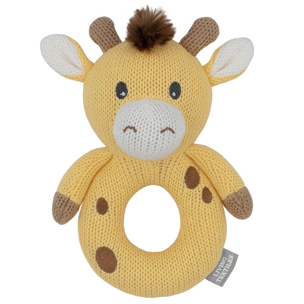 Noah the Giraffe Knitted Rattle