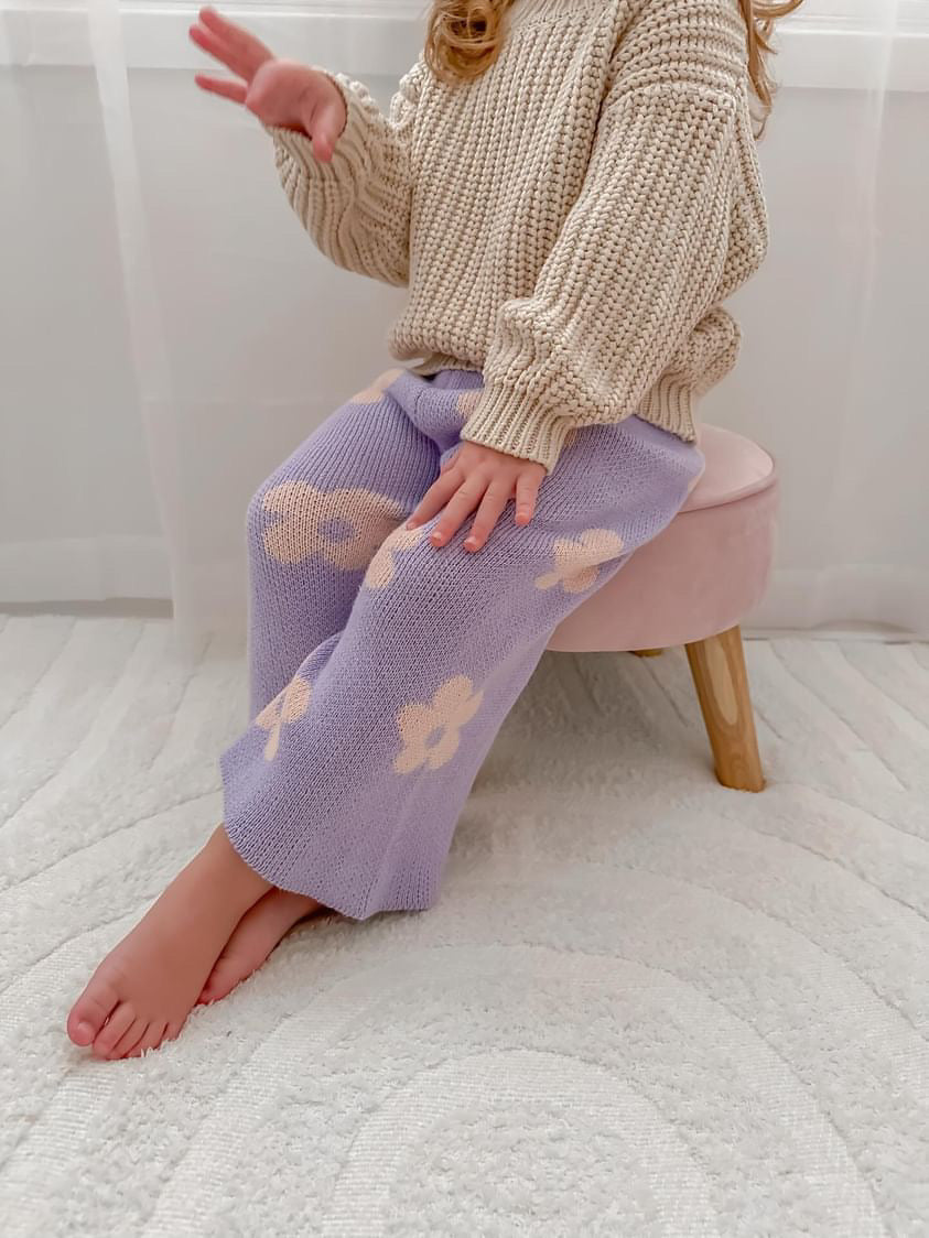 Knit Pants | Lilac Posy | Seconds