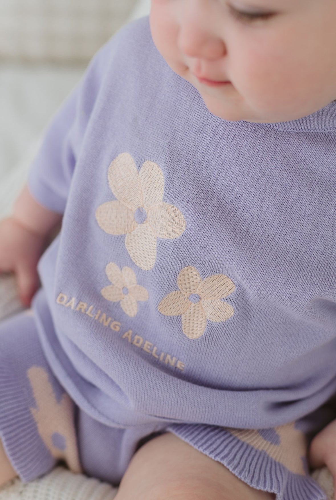 Knitted Tee | Lilac Posy