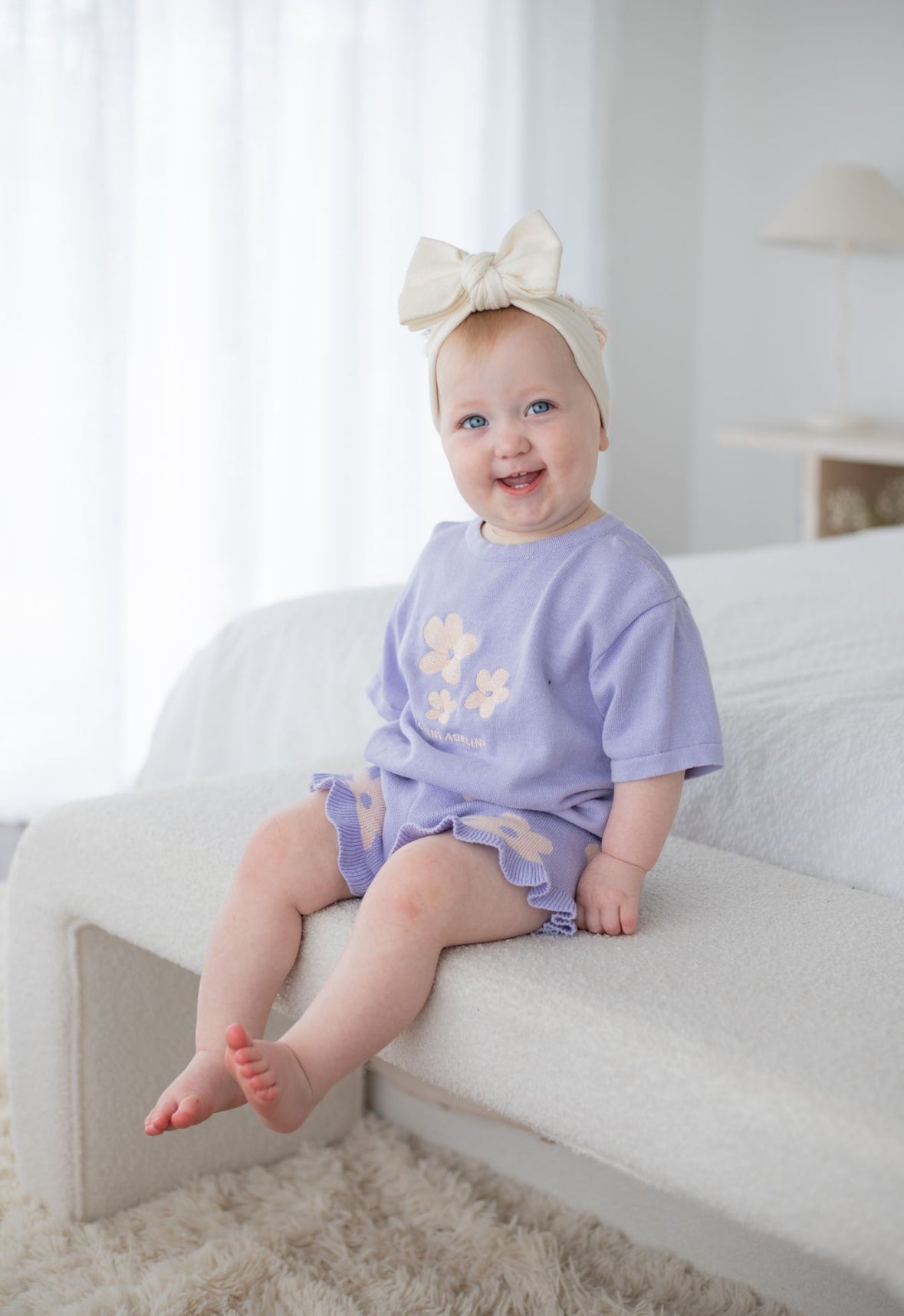 Knit Shorts | Lilac Posy