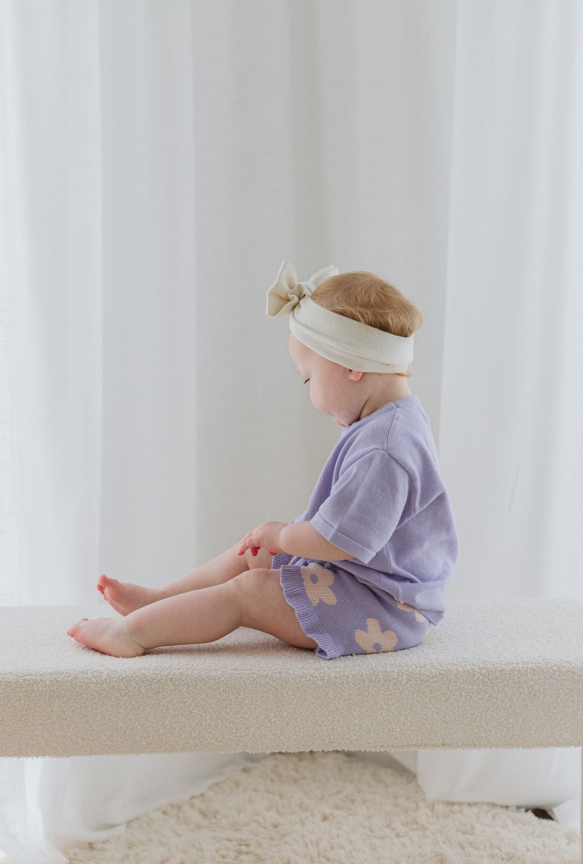 Knit Shorts | Lilac Posy