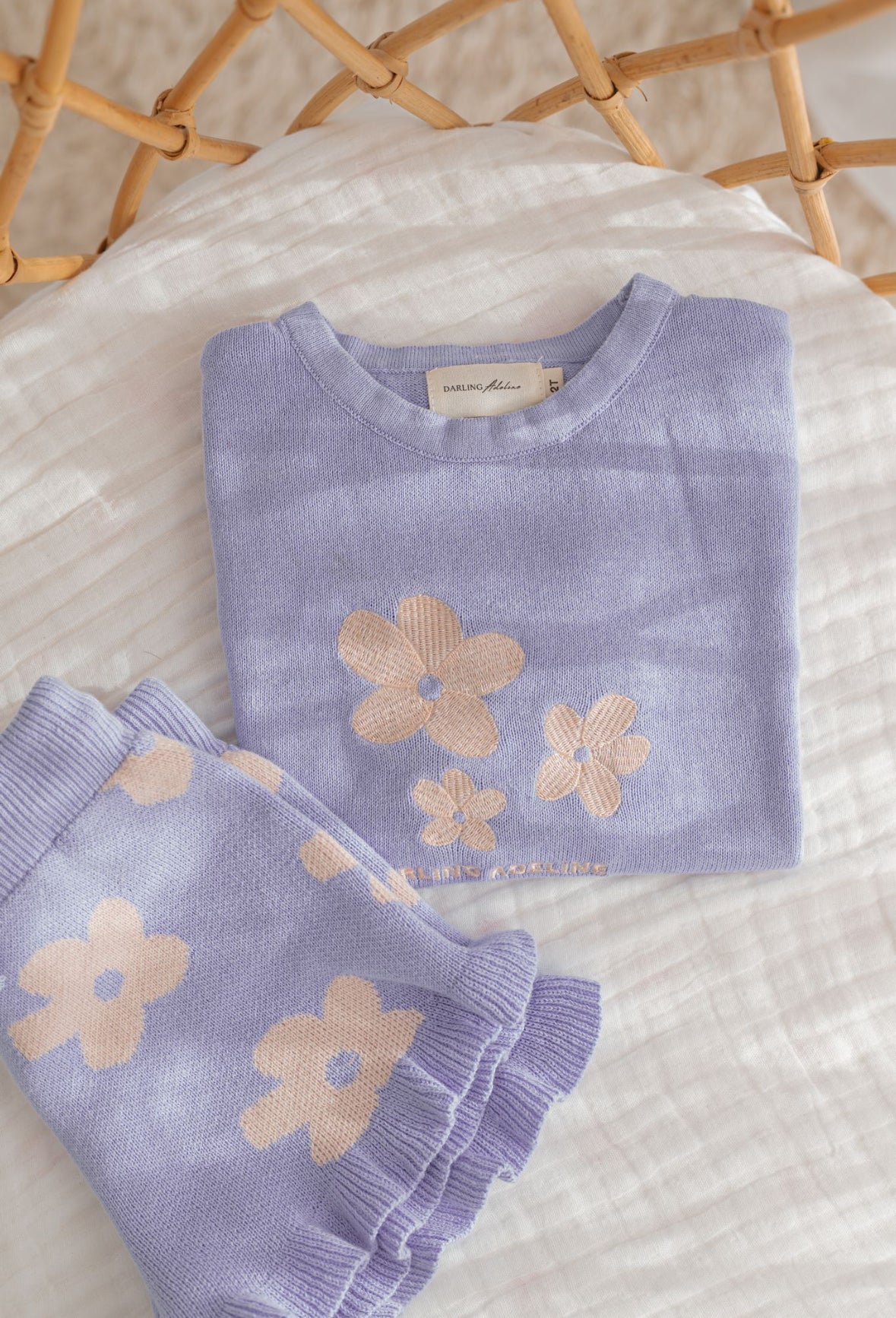 Knit Shorts | Lilac Posy