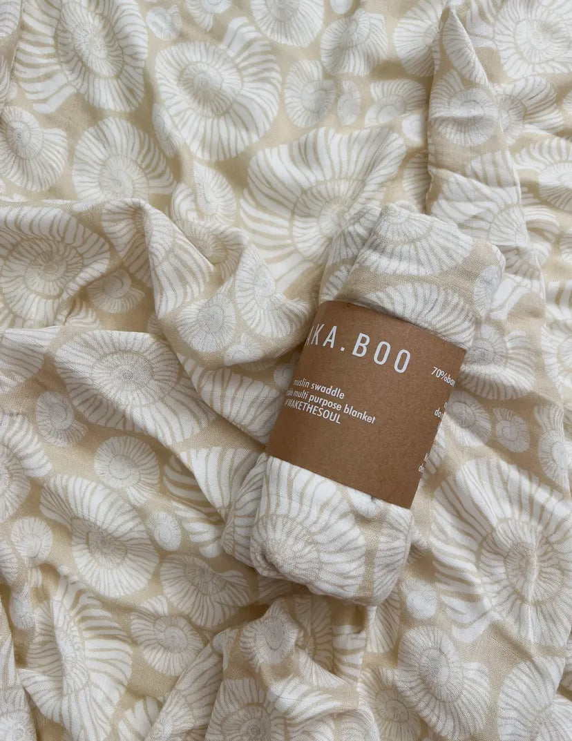 Seakaboo | Organic Bamboo Cotton
Swaddle Wrap | Nude Sea Shells