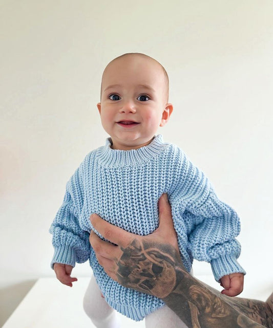 Chunky Knit Jumper | Sky Blue