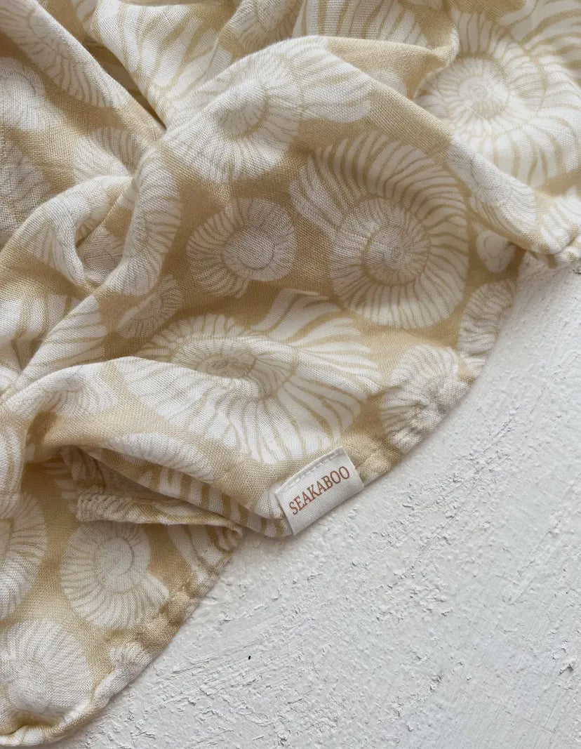 Seakaboo | Organic Bamboo Cotton
Swaddle Wrap | Nude Sea Shells