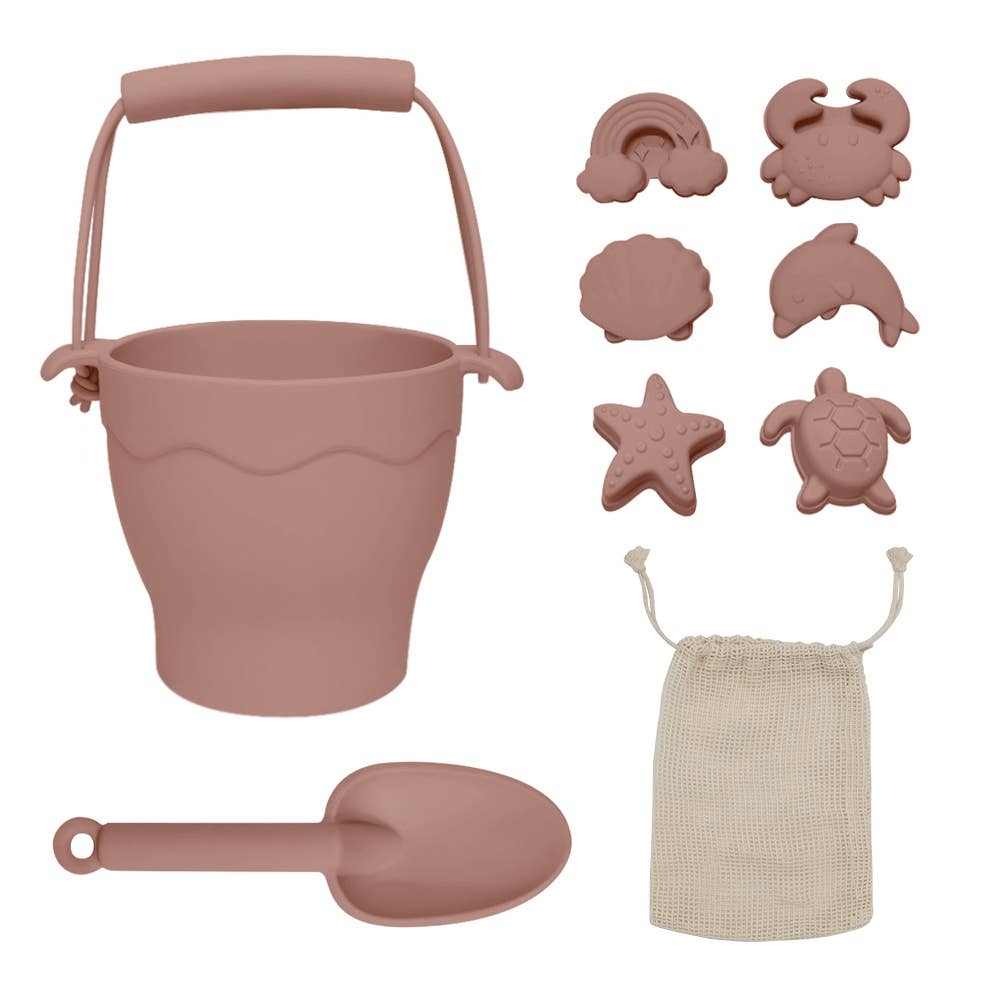 Silicone 8pc Bucket & Spade Set - Rose